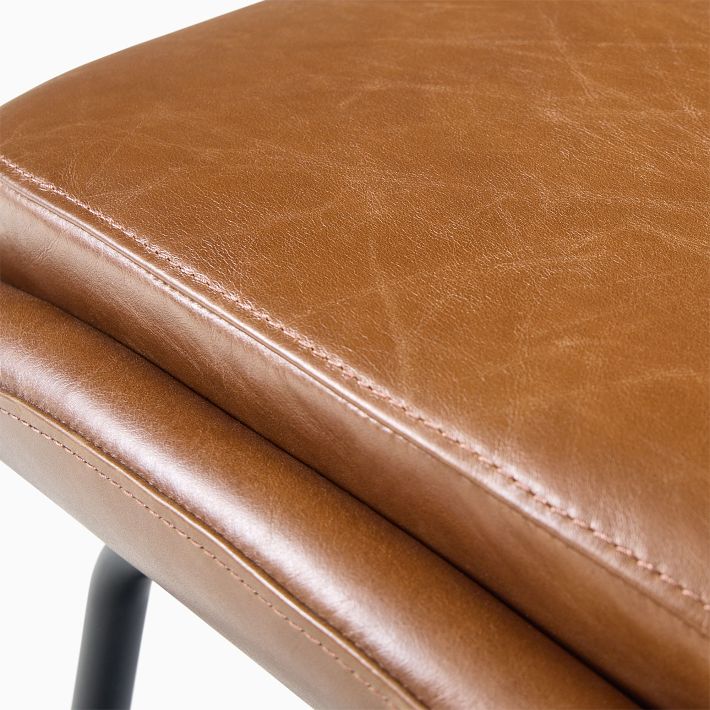 Fillmore Mid-Century Leather Ottoman | West Elm