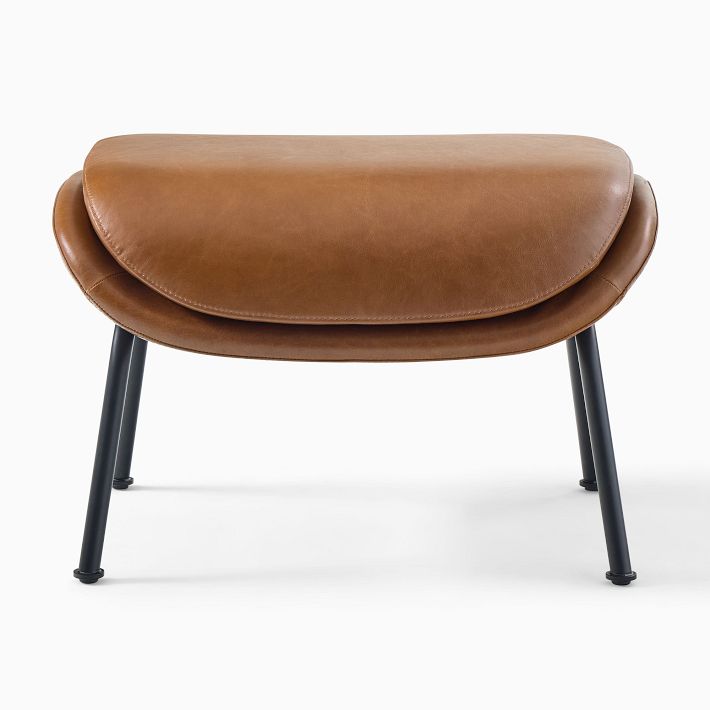 Fillmore Mid-Century Leather Ottoman | West Elm