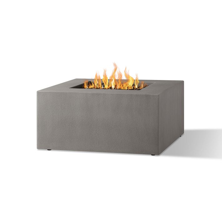 Square 40" Outdoor Concrete Fire Table West Elm