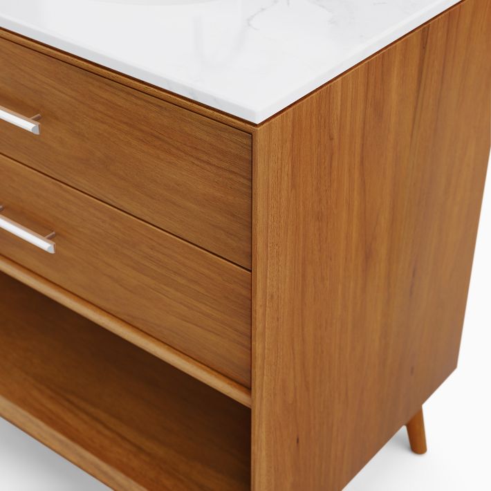 MidCentury Open Storage Double Bathroom Vanity (63") Acorn West Elm