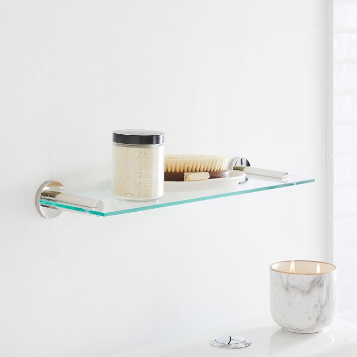 Modern Overhang Glass Bathroom Shelf | West Elm