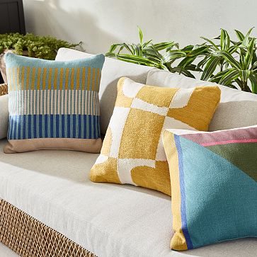 Poolside Geo Indoor/Outdoor Pillow | West Elm