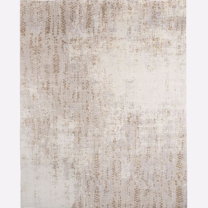 Madia Industrial Solid & Striped Distressed Grey Rug