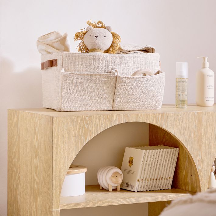 Gathre Small Nursery Diaper Caddy in Ivory