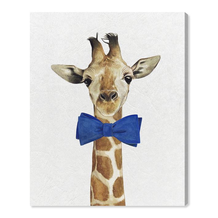 Bowtie Giraffe Canvas Wall Art | West Elm