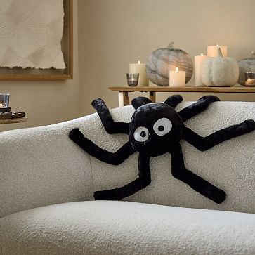 Indoor/Outdoor Halloween Spider Web Cotton Throw Pillow