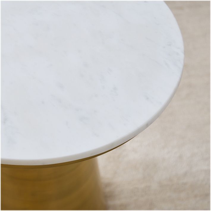 Marble Topped Pedestal Side Table (20") West Elm