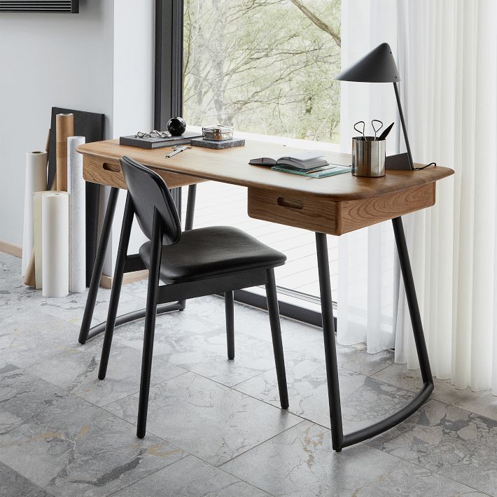  Solid Walnut Narrow Computer Desk - Writing Desk, Farmhouse  Desk