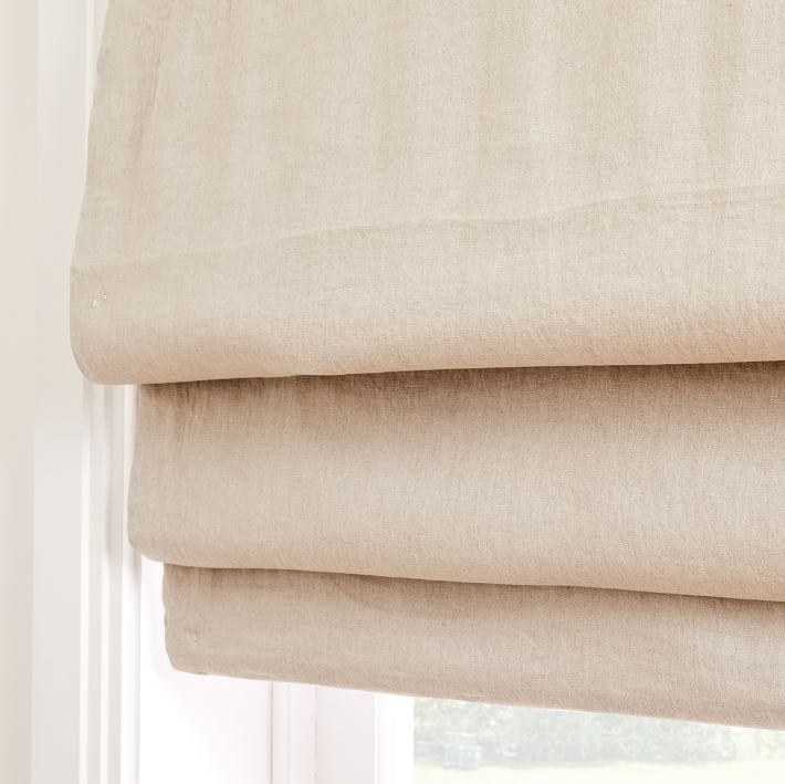 European Flax Linen Cordless Roman Shade West Elm