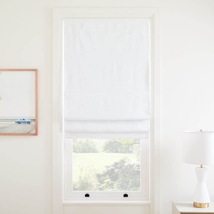 European Flax Linen Cordless Roman Shade West Elm