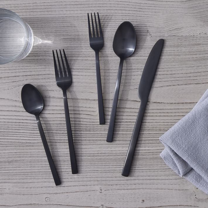 West Elm Matte Black Flatware - Homey Oh My