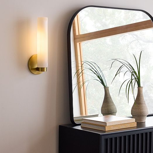 Fluted Glass Indoor/Outdoor Sconce (3") West Elm