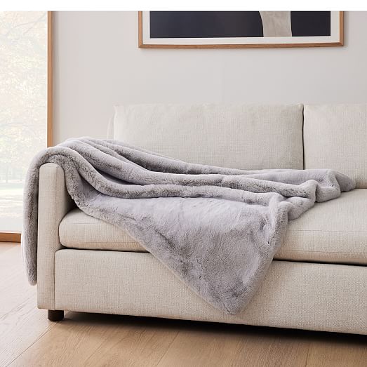 Faux Fur Chinchilla Throw | West Elm