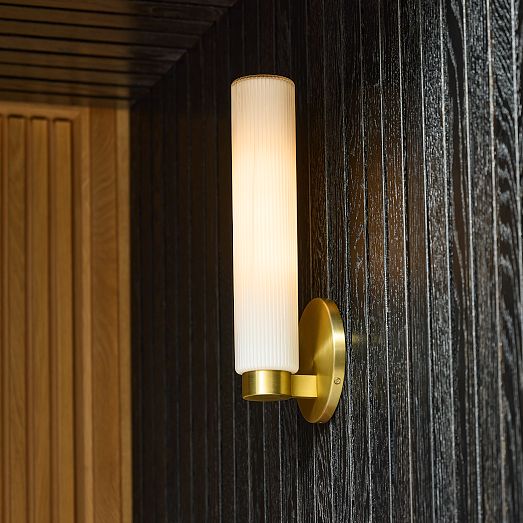 Fluted Glass Indoor/Outdoor Sconce (3") West Elm