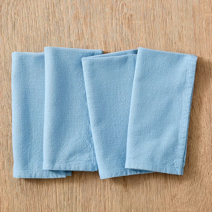 Slub Cotton 20" x 20" Napkin Sets (Bluebird color)