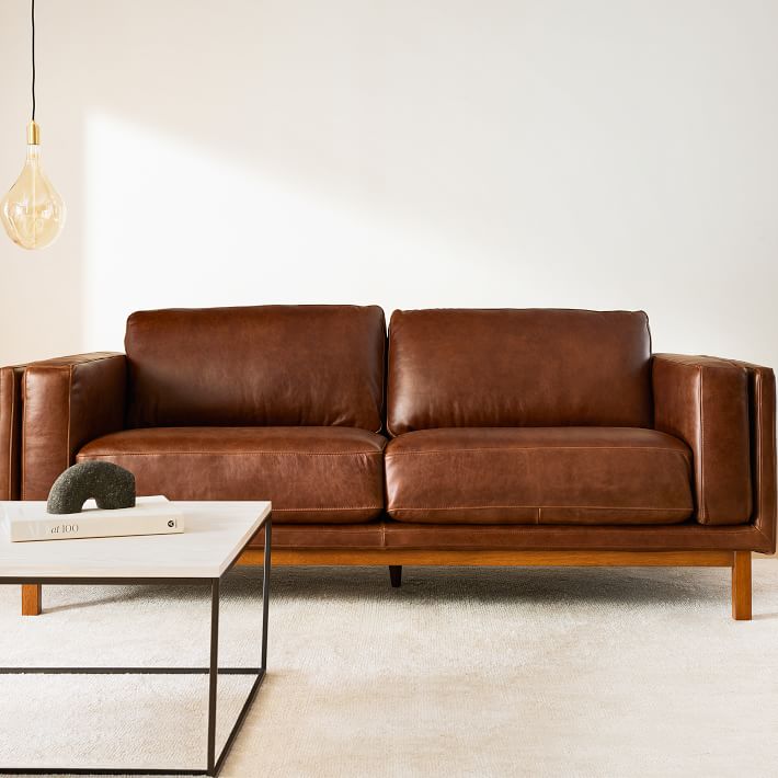 Dekalb Leather Sofa 68 96 West Elm