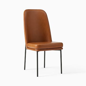 Jack Metal Frame High Back Leather Dining Chair 