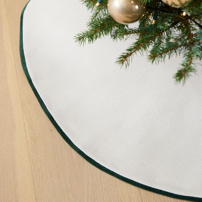 Cotton Jute Velvet Tree Skirt | West Elm