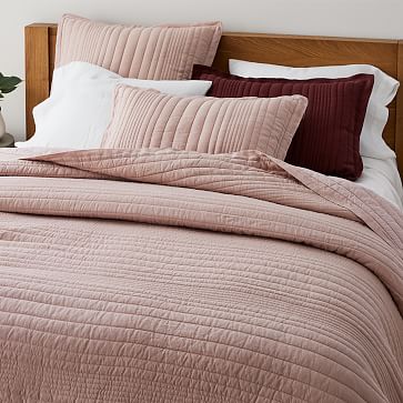 European Flax Linen Linework Quilt & Shams | West Elm