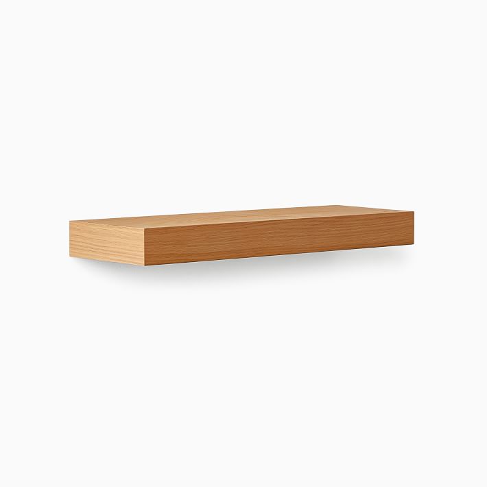 Oak floating entryway shelf