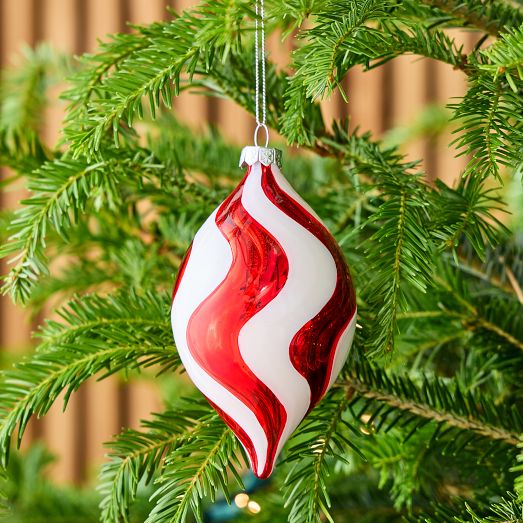 White Teardrop Glass Ornament West Elm