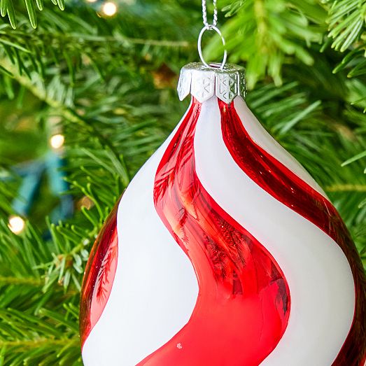 White Teardrop Glass Ornament West Elm