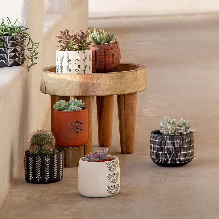 Sanibel Ceramic Tabletop Planters