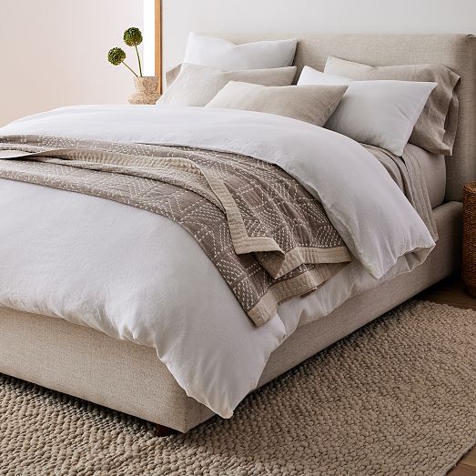 Double Cloth Arrow Bed Blanket - Frost Gray | West Elm