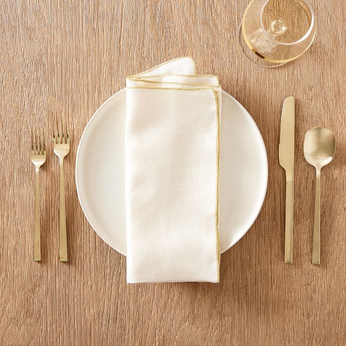 Merrowed Edge Linen Napkin Sets | West Elm