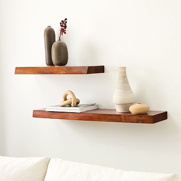 Brown Organic Edge Wood Shelf