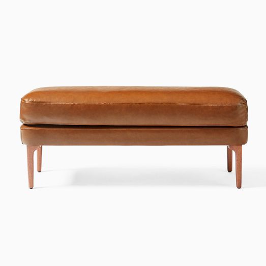 Auburn Leather Bench West Elm