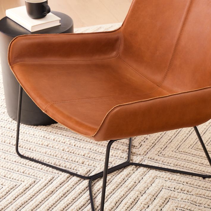 West elm slope on sale leather lounge chair