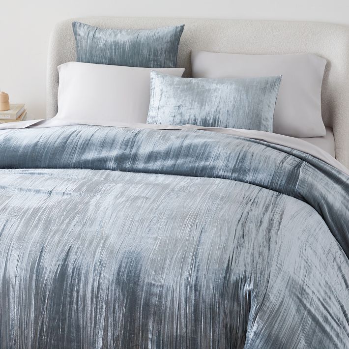 Crinkle Velvet Duvet Cover & Shams | West Elm