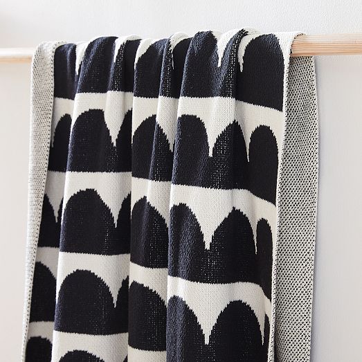 Happy Habitat Recycled Cotton Throw Hippos Black West Elm