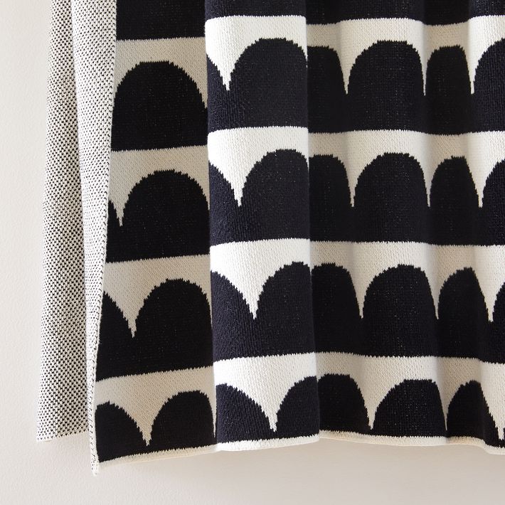 Happy Habitat Recycled Cotton Throw Hippos Black West Elm