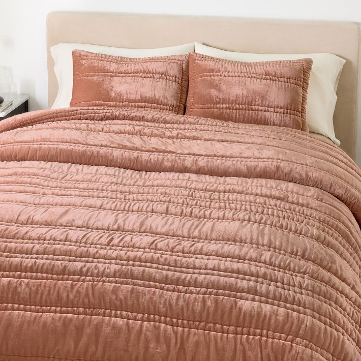 Lush Velvet Linear Comforter & Shams West Elm