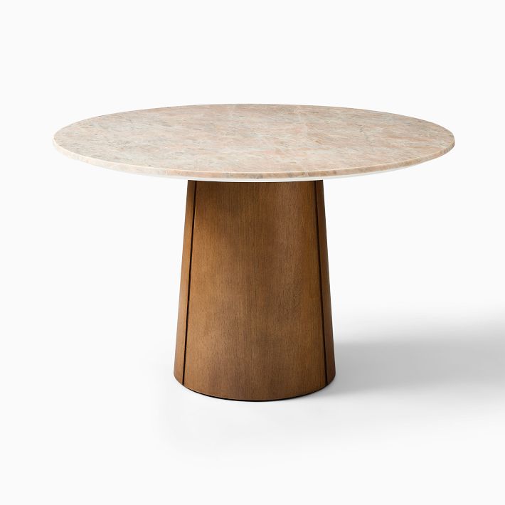 Anton Round Marble Pedestal Dining Table (48") West Elm
