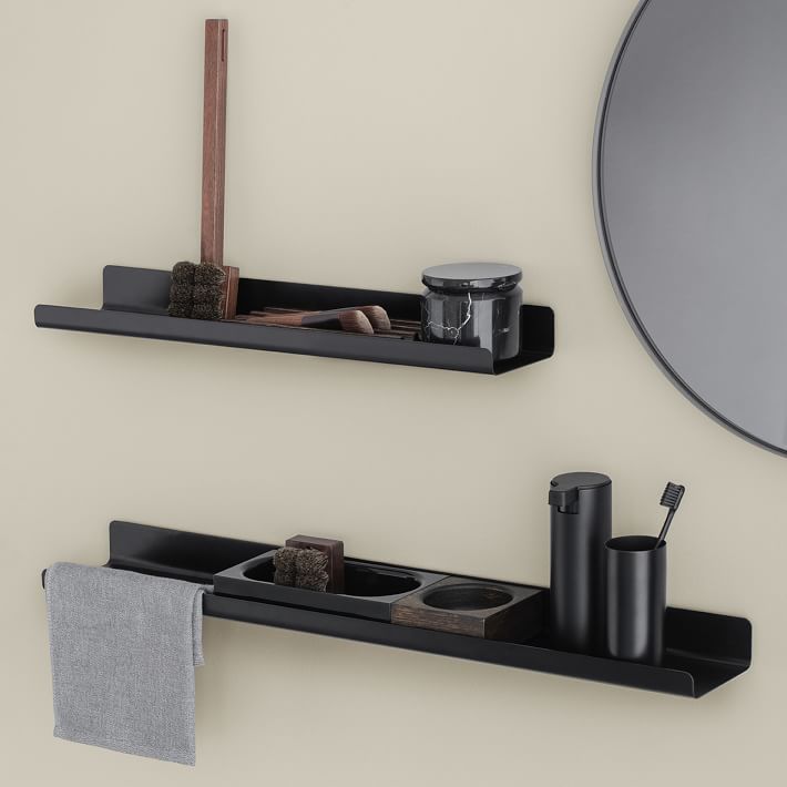 Modern Overhang Double Glass Bathroom Shelf