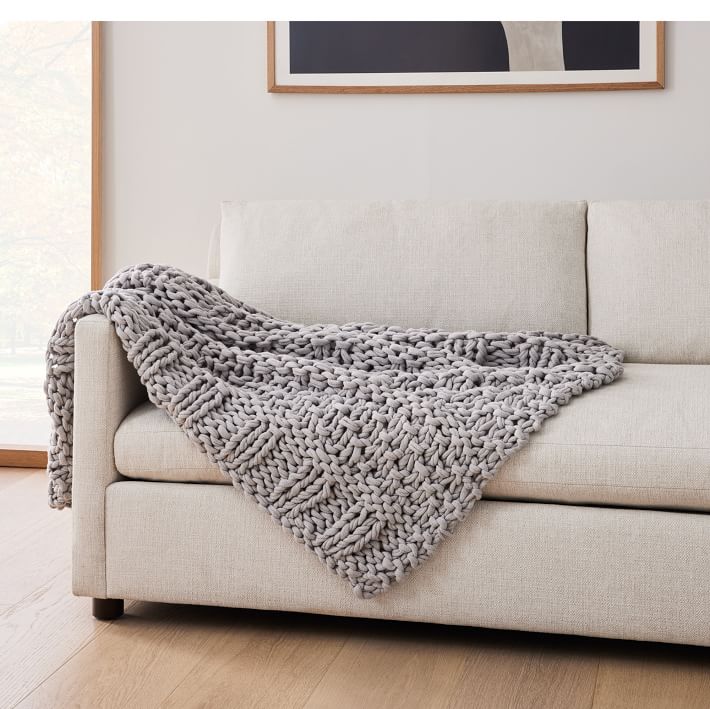 Chunky Cable Knit Throw | West Elm