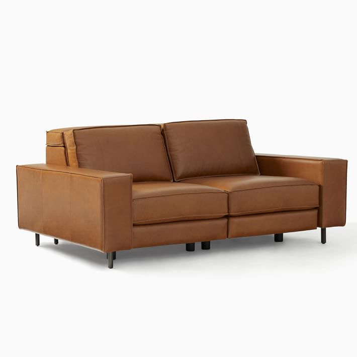 een kopje mot puree Axel Motion Reclining Leather Sofa (78") | West Elm