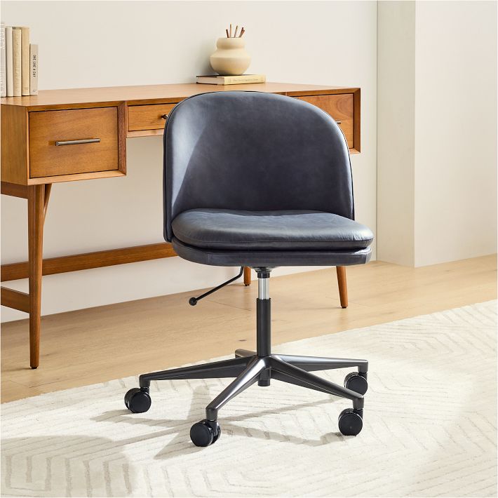 Helvetica Leather Swivel Office Chair