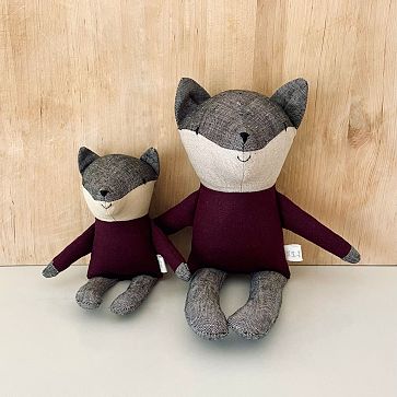 Miniature Wolf and fox stuffed toy sewing pattern