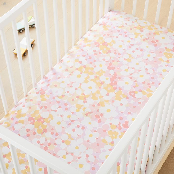 Painted Daisy Crib Fitted Sheet West Elm