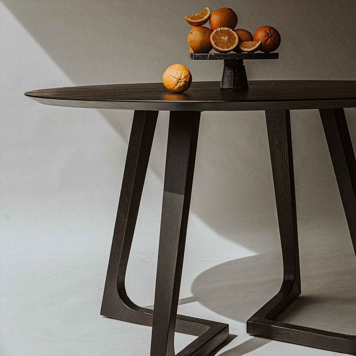 Sculptural Solid Wood Round Dining Table (47.5") | West Elm