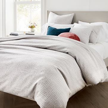 Silky TENCEL™ Metallic Dots Jacquard Duvet Cover & Shams | West Elm