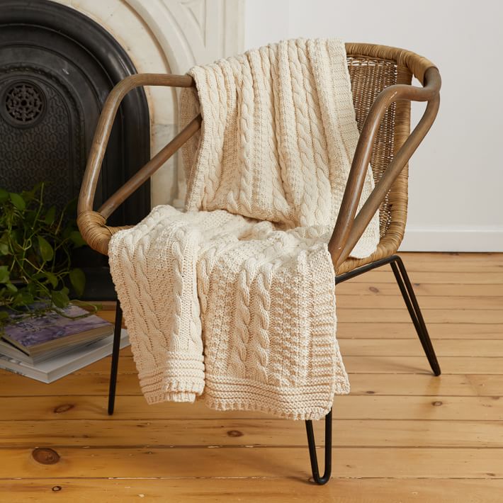 West elm knit online blanket