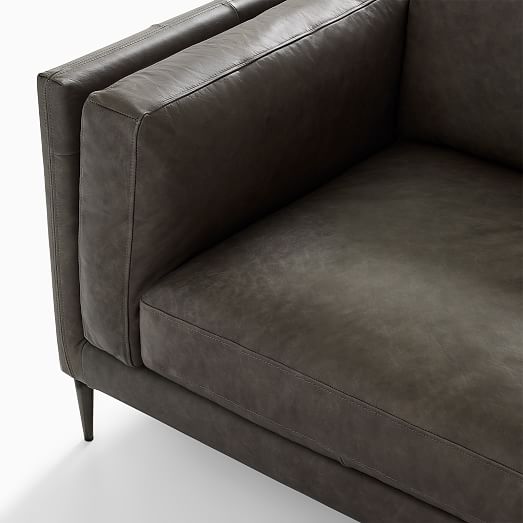 Anton Leather Sofa Metal Legs (76"96") West Elm
