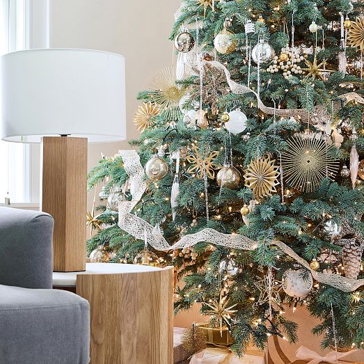 Leafed Glass Ball Ornaments (Set of 3) | West Elm