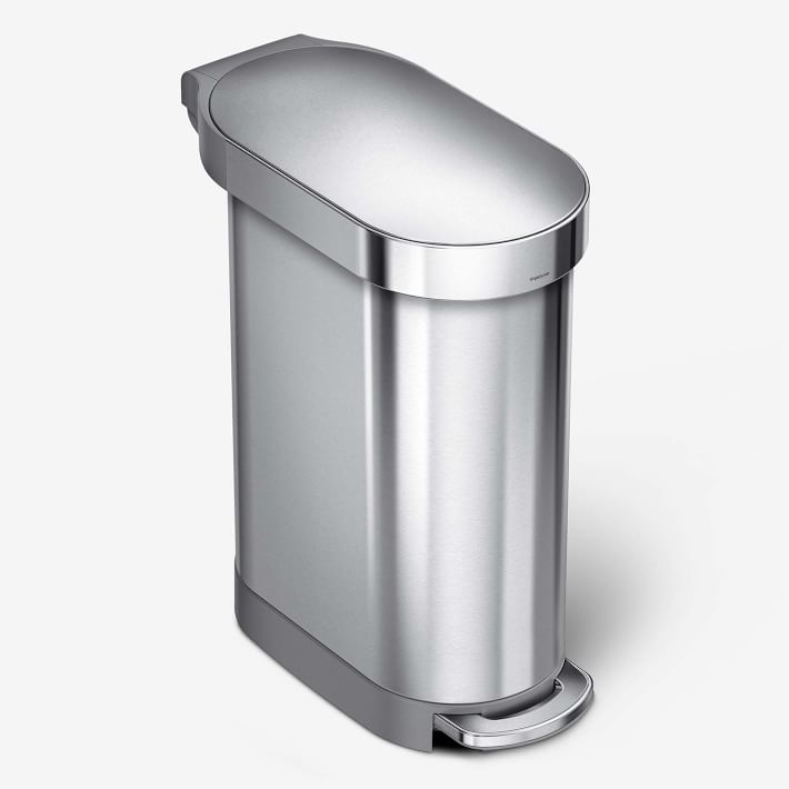 simplehuman Slim Step 1.3 Gallon Steel Trash Can