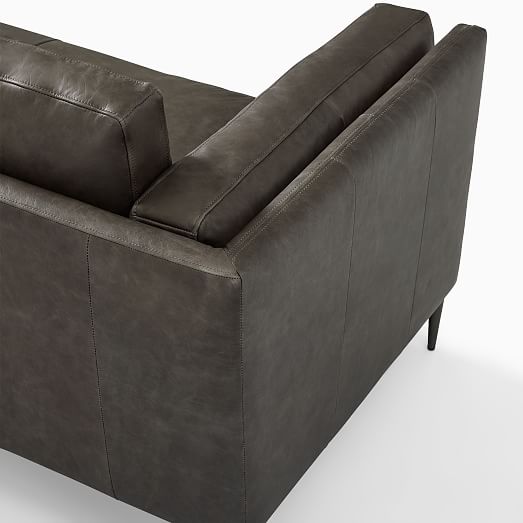 Anton Leather Sofa Metal Legs (76"96") West Elm
